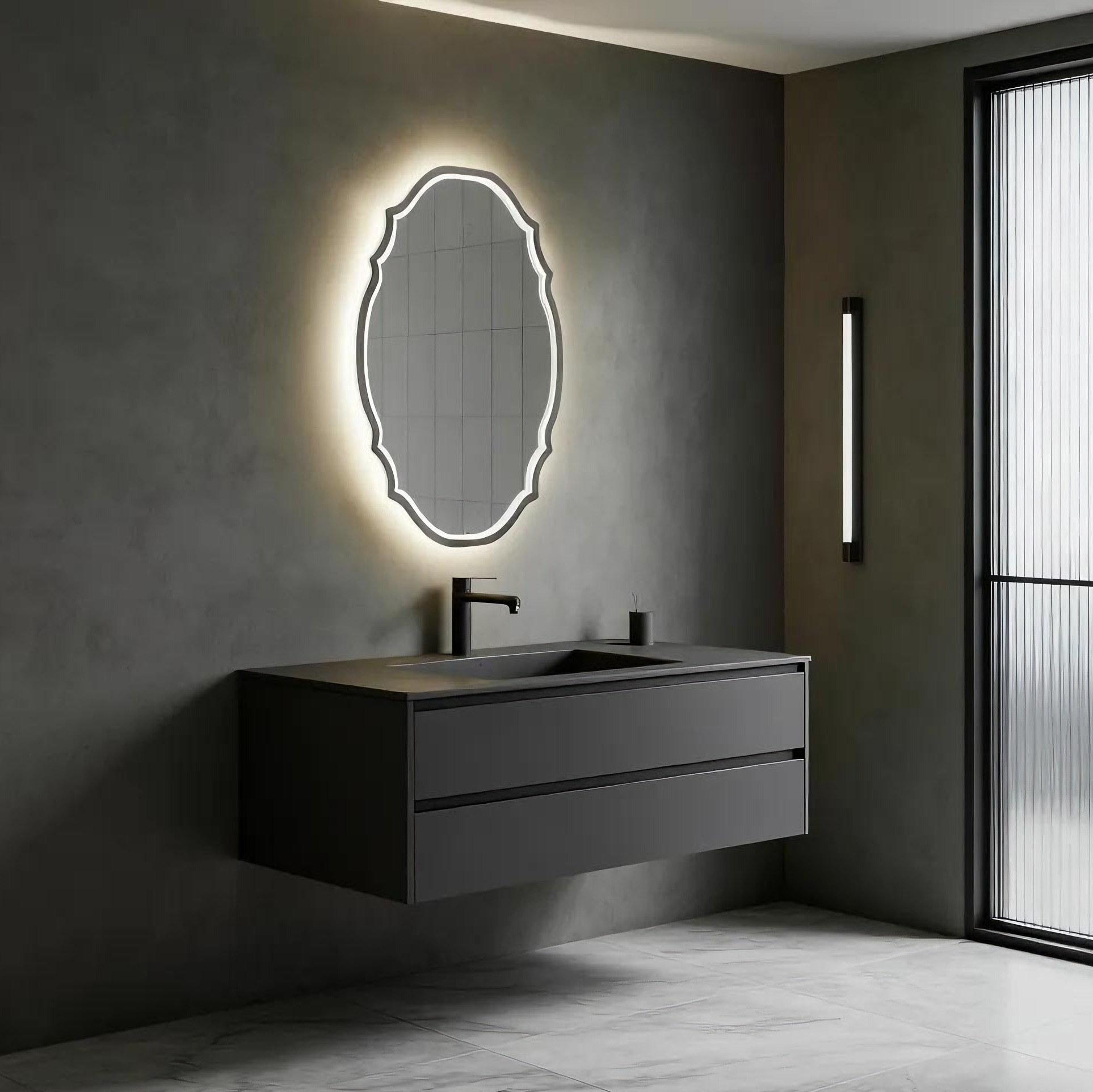 HELYA Frameless Irregular Custom LED Mirror
