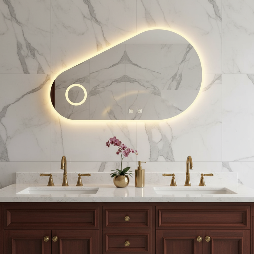 LUSTRO Irregular Frameless Custom LED Mirror