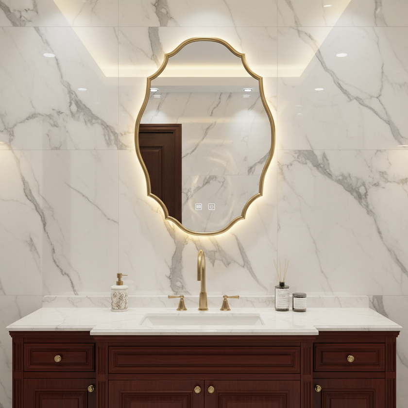 BRILLO Irregular Metal Framed Custom LED Mirror