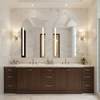 DIVINE Arched Frameless Dual Vertical Glow Stripes Custom LED Mirror