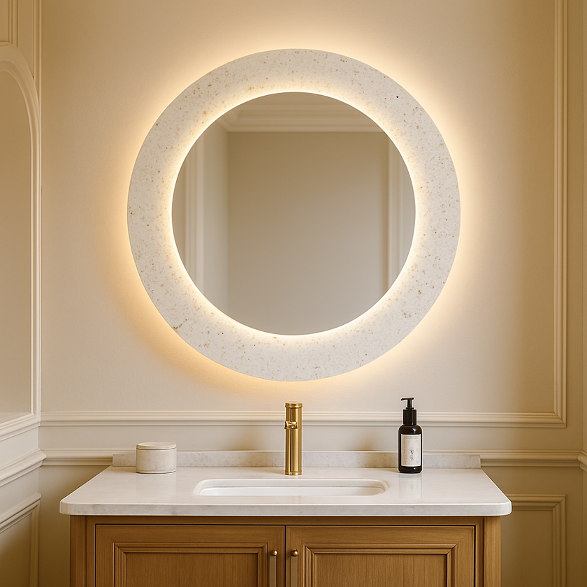 GLINT Round Acrylic Framed LED Mirror