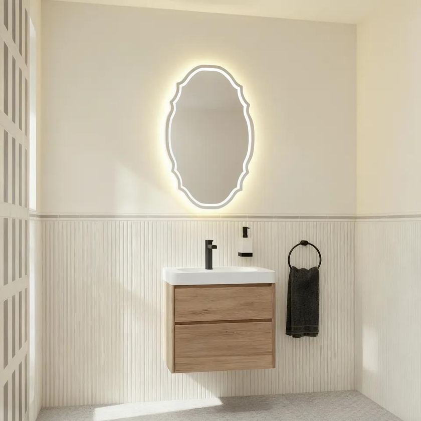 HELYA Frameless Irregular Custom LED Mirror