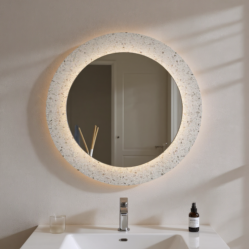 GLINT Round Acrylic Framed LED Mirror