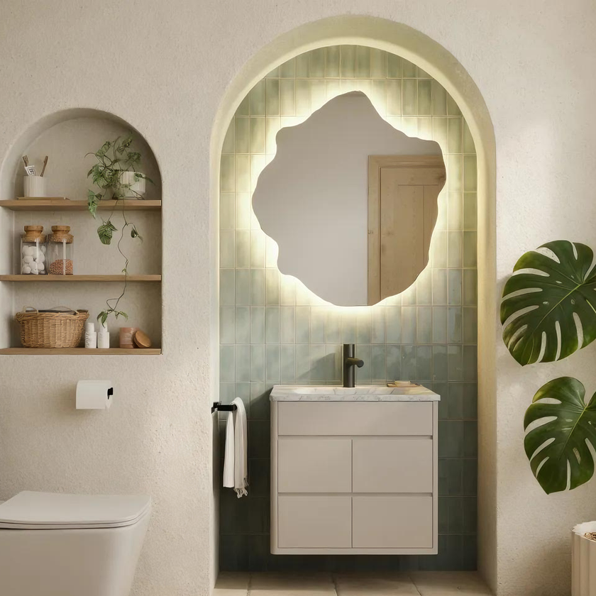 LAMORA Frameless Irregular Custom LED Mirror | New Arrival