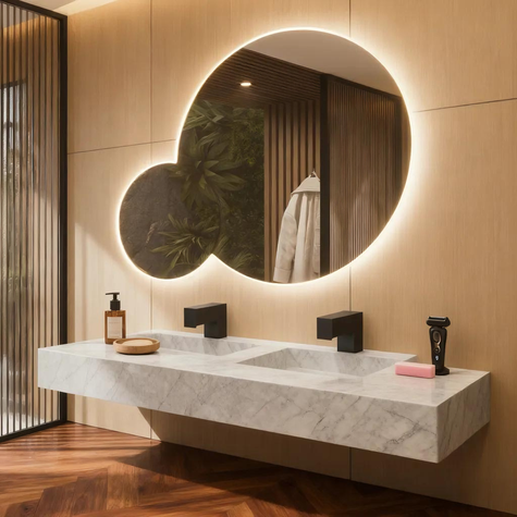 ARGIA Metal Framed Irregular Custom LED Mirror