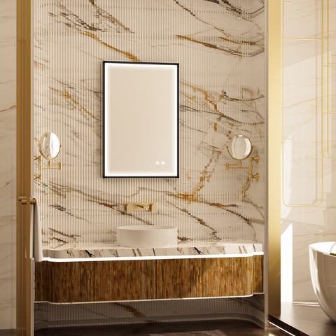 MINER Aluminum Framed LED Mirror with Edge LED Light | Ship today mirror