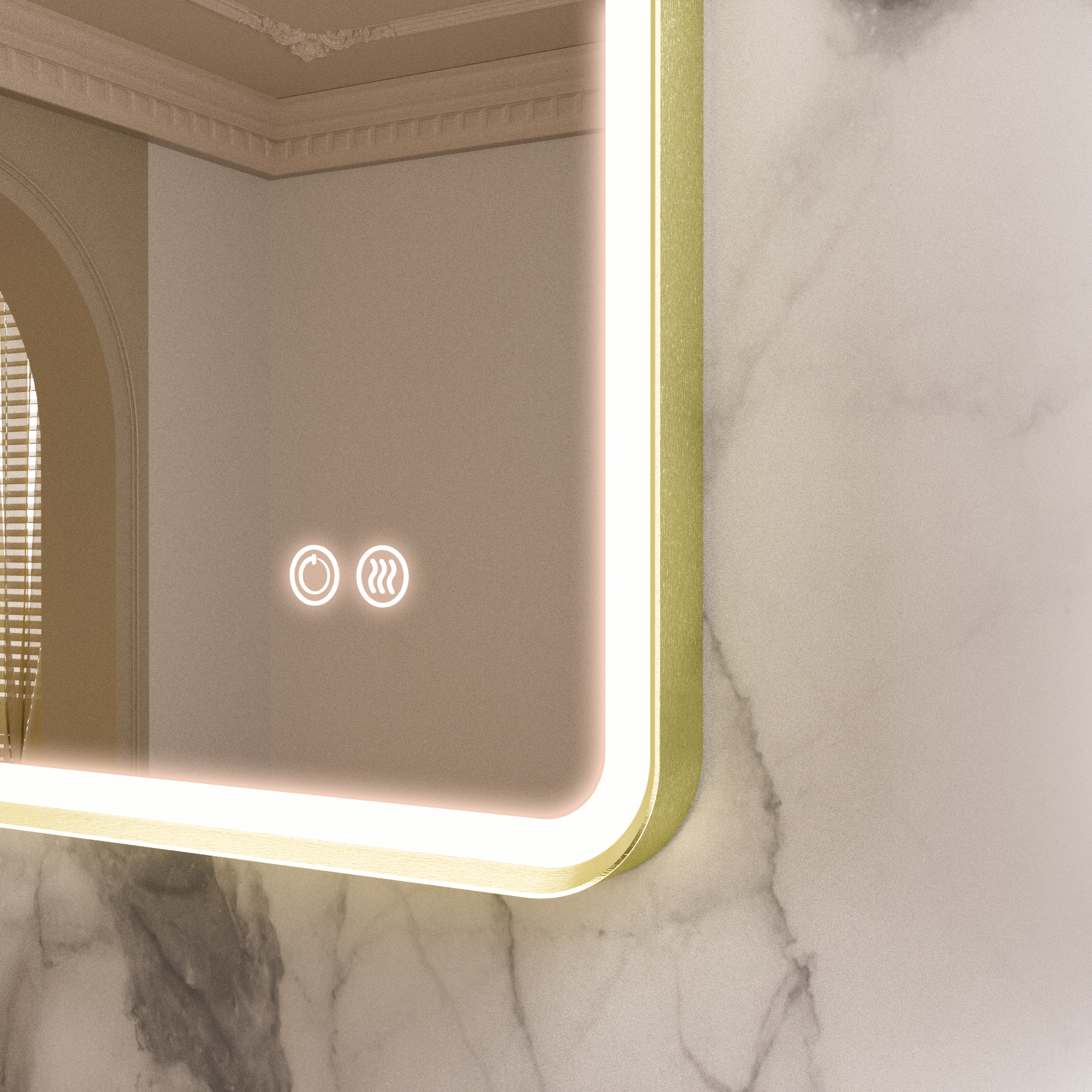 FLASHY Aluminum Framed Rounded LED Mirror with Front Light | Ship today mirror