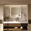 FLASHY Aluminum Framed Rounded LED Mirror with Front Light | Ship today mirror