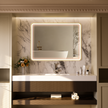 FLASHY Aluminum Framed Rounded LED Mirror with Front Light | Ship today mirror
