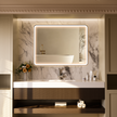 FLASHY Aluminum Framed Rounded LED Mirror with Front Light | Ship today mirror