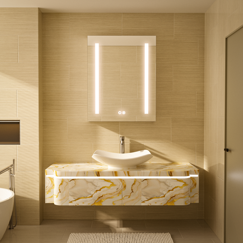 BLAZEY Rectangular Frameless Medicine Cabinet with Two Side LED Light