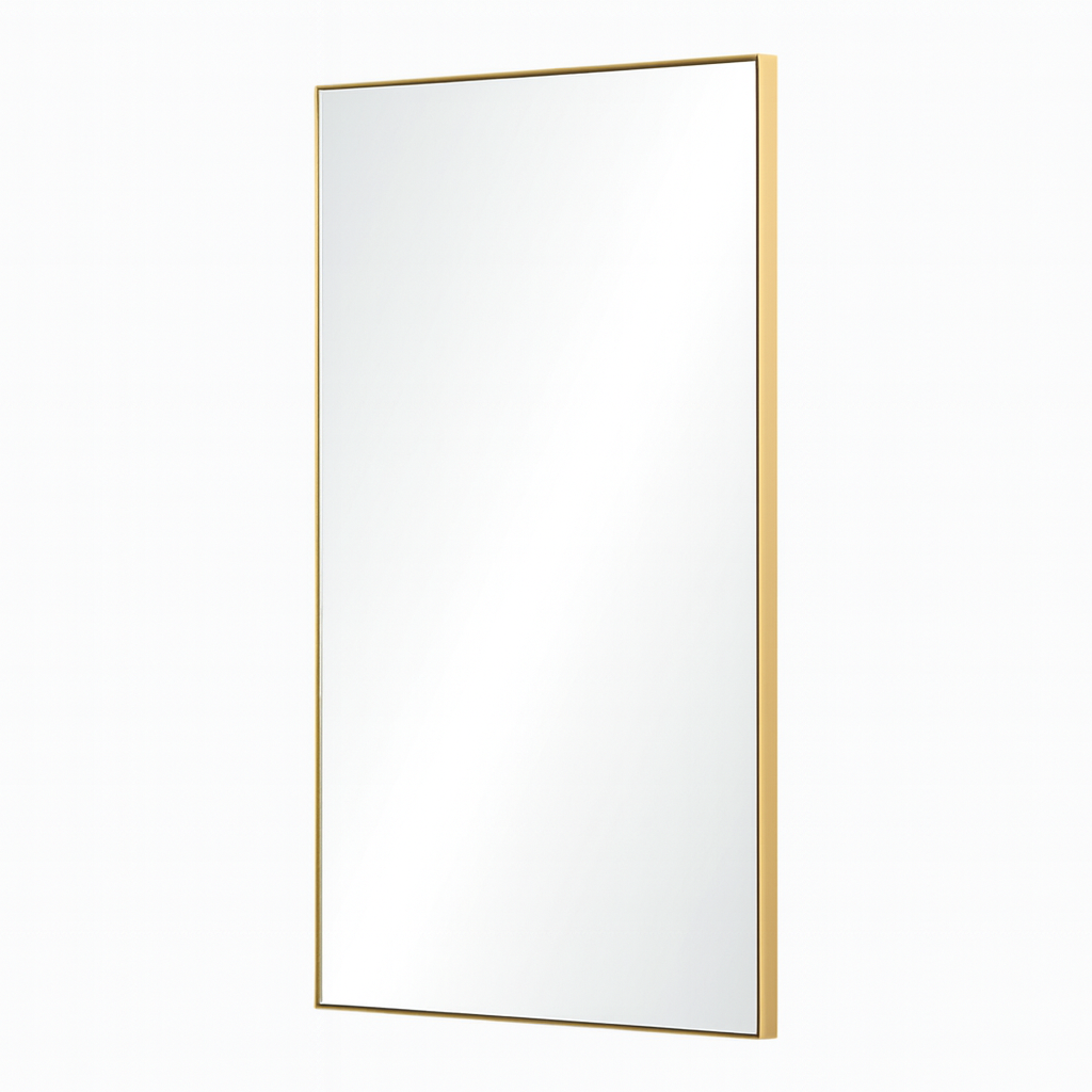 Brushed Brass Framed Rectangular Mirror
