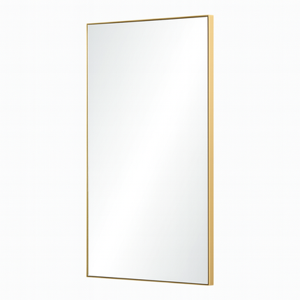 Brushed Brass Framed Rectangular Mirror