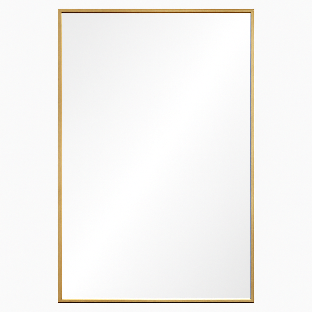 Brushed Brass Framed Rectangular Mirror