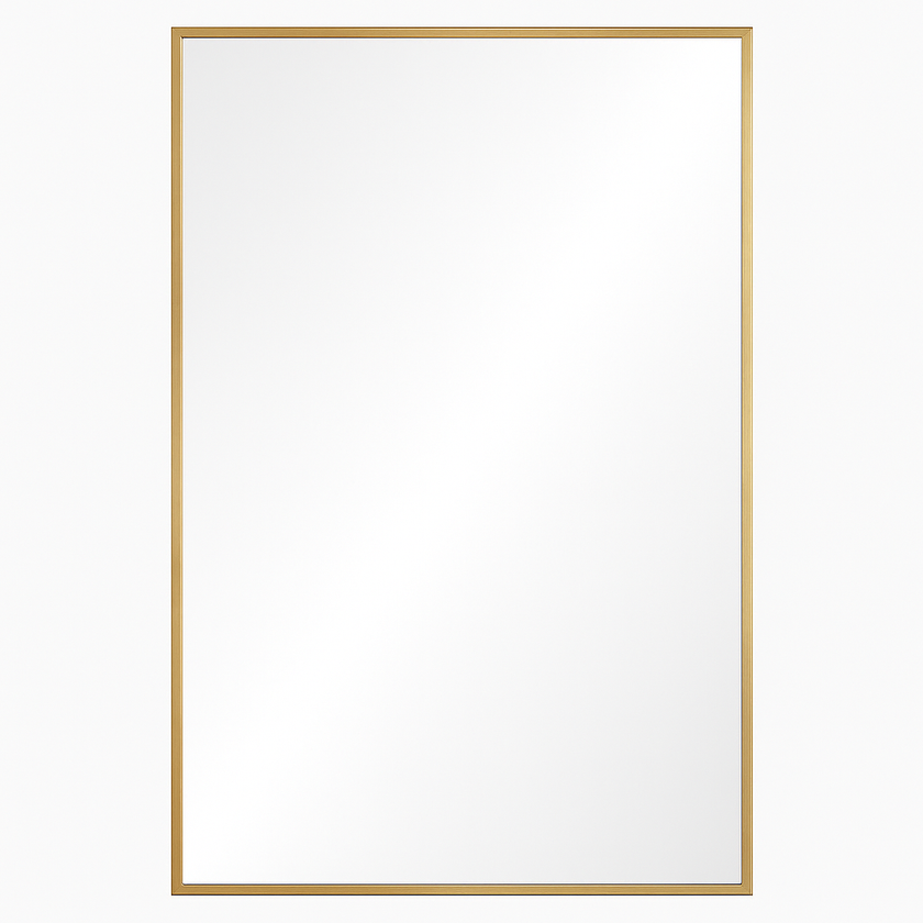 Brushed Brass Framed Rectangular Mirror