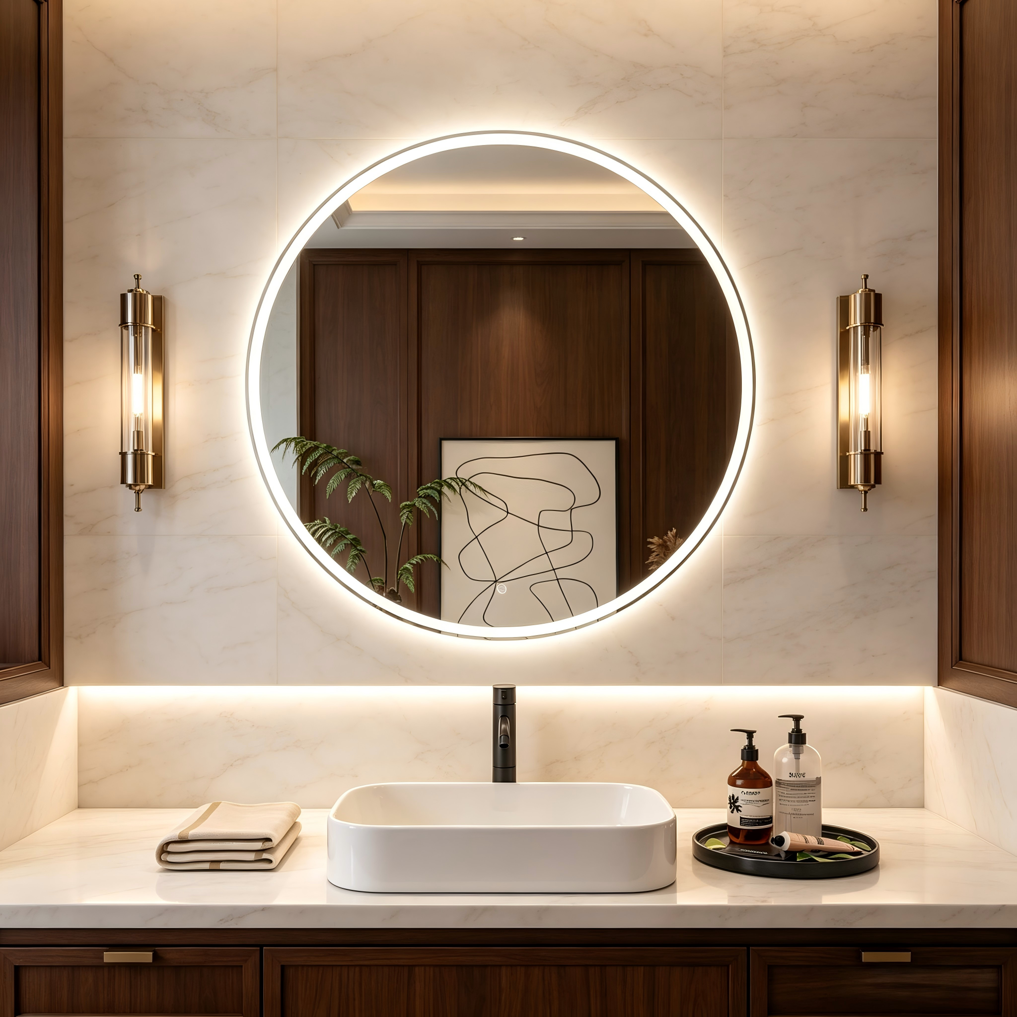 ELION Frameless Round Super Slim Custom LED Mirror | New Arrival
