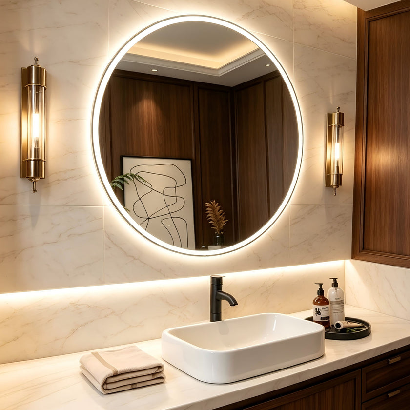 ELION Frameless Round Super Slim Custom LED Mirror | New Arrival