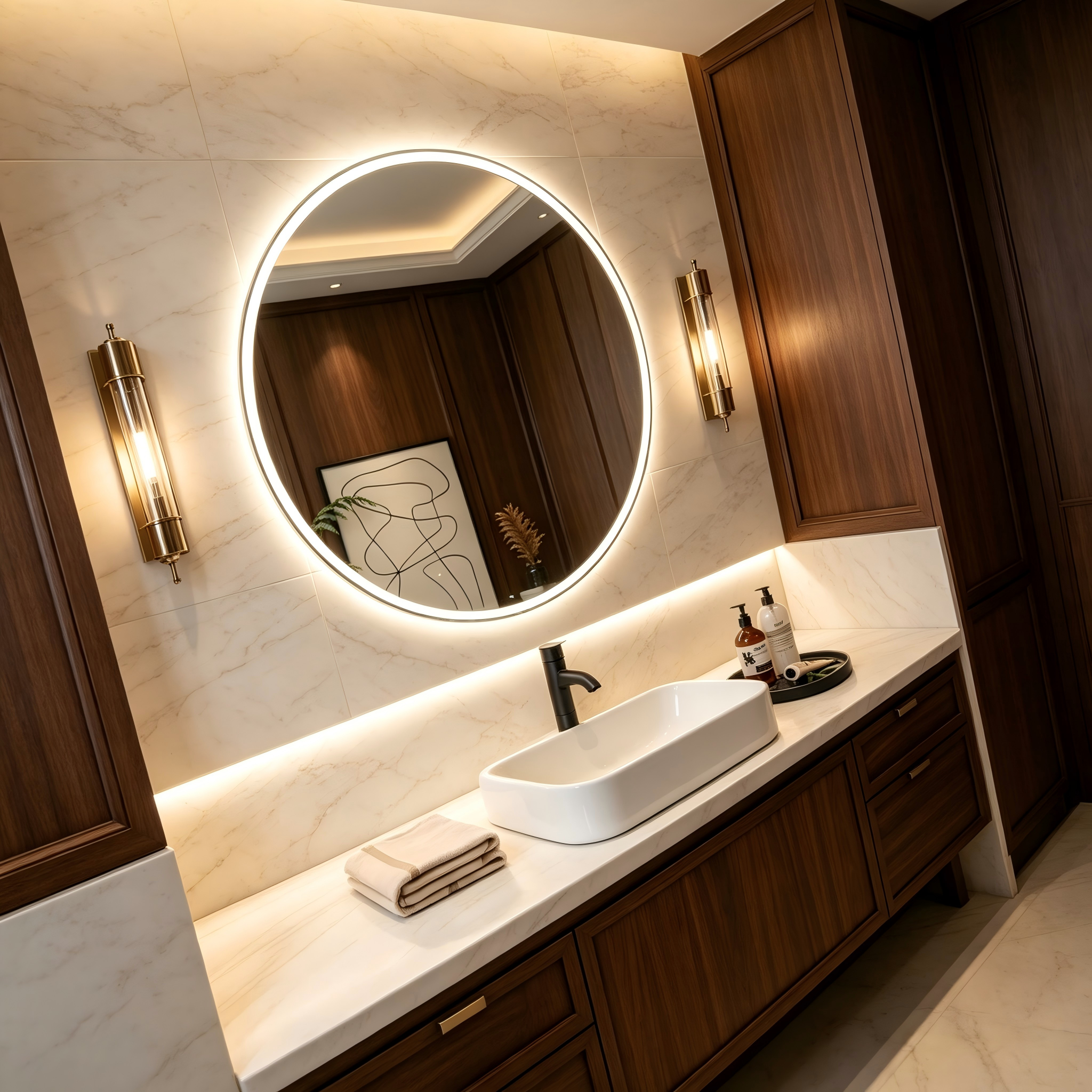 ELION Frameless Round Super Slim Custom LED Mirror | New Arrival