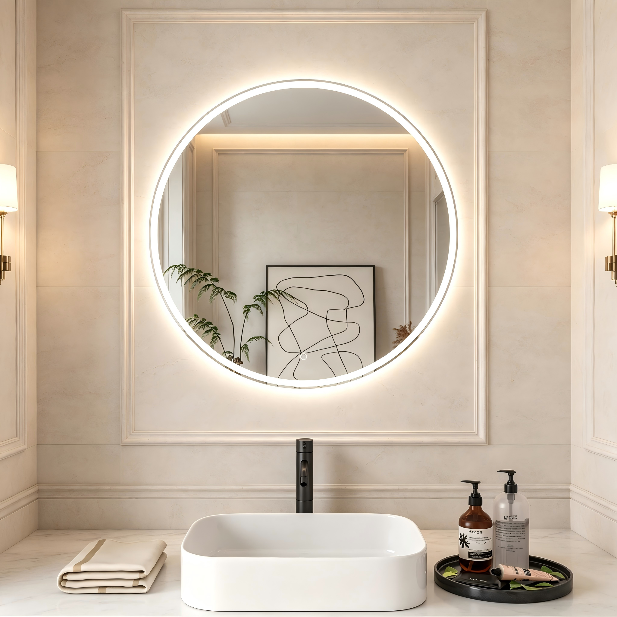 ELION Frameless Round Super Slim Custom LED Mirror | New Arrival