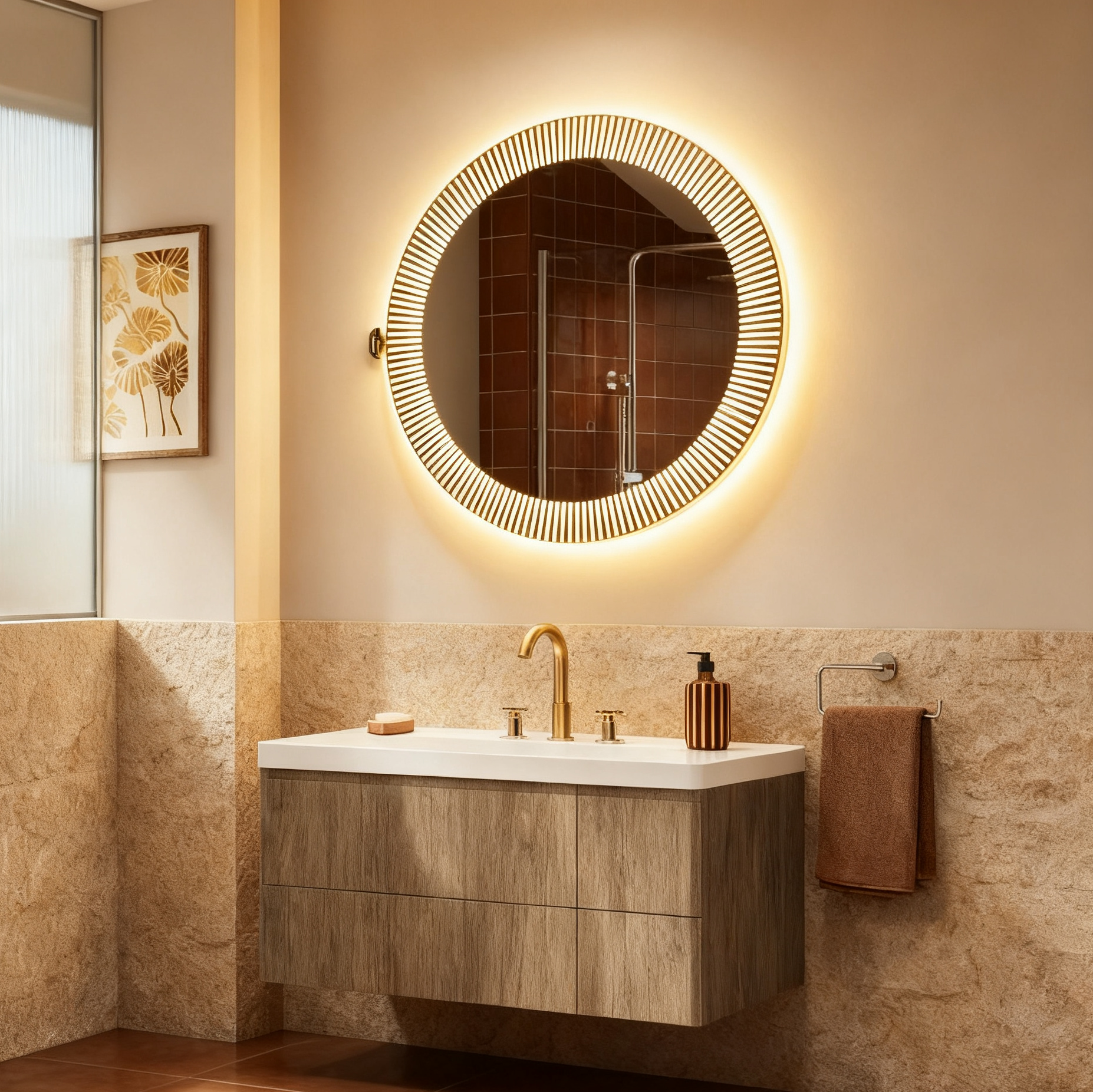 FOTON Frameless Round Custom LED Mirror | New Arrival