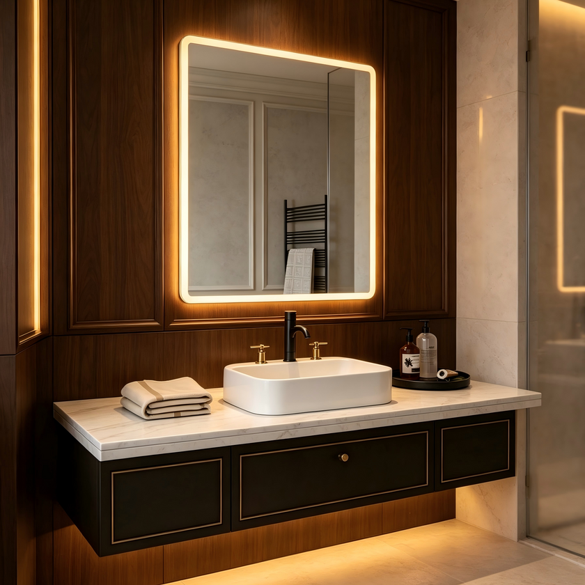 FOTIA Frameless Rectangular Super Slim Custom LED Mirror | New Arrival