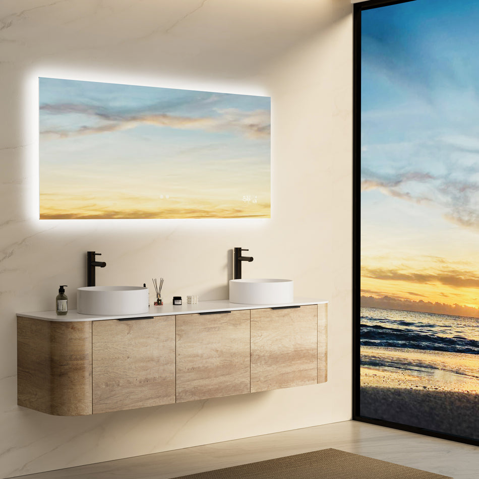 CRYSTAL Rectangular Frameless Custom LED Mirror with Backlight