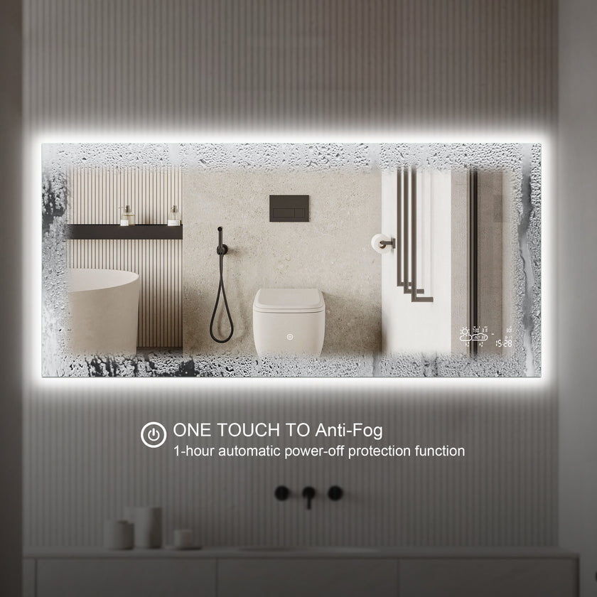 CRYSTAL Rectangular Frameless Custom LED Mirror with Backlight