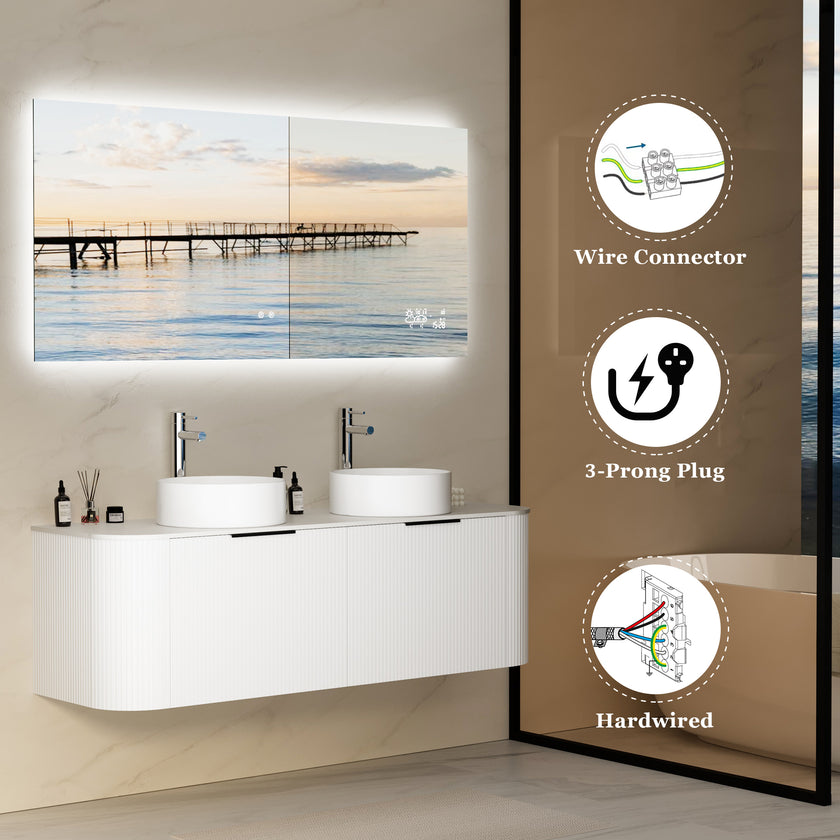 CRYSTAL Rectangular Frameless Custom LED Mirror with Backlight