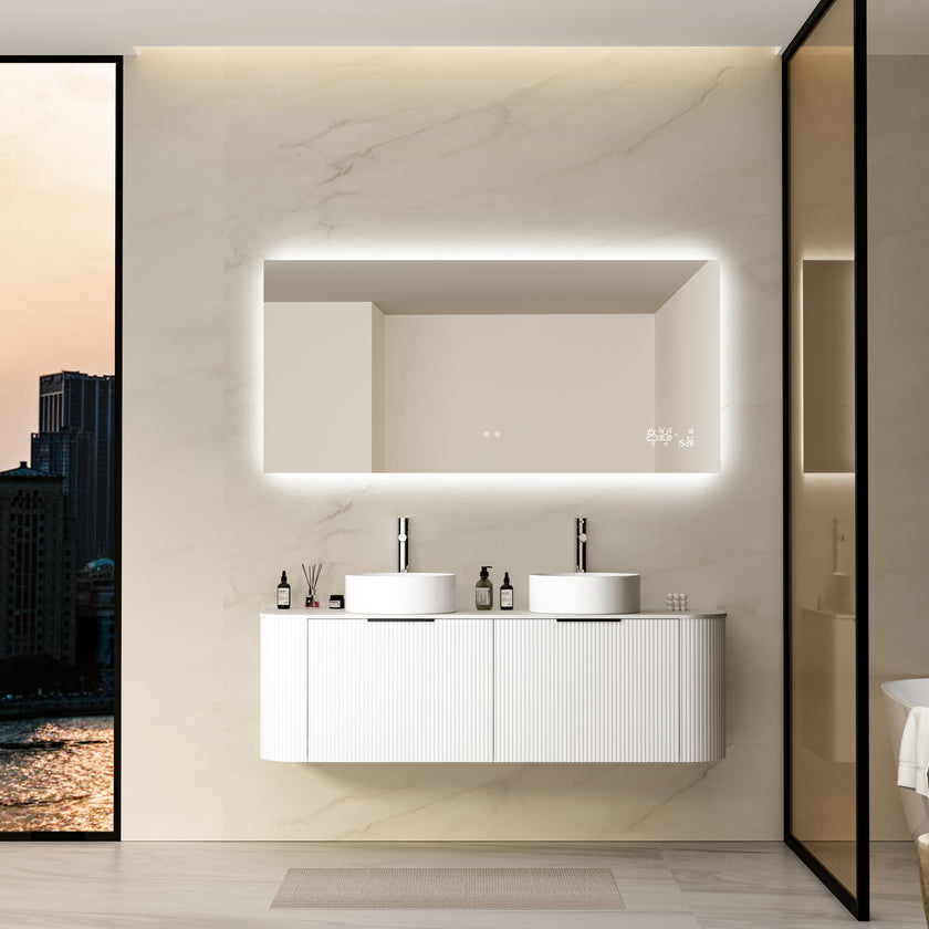 CRYSTAL Rectangular Frameless Custom LED Mirror with Backlight