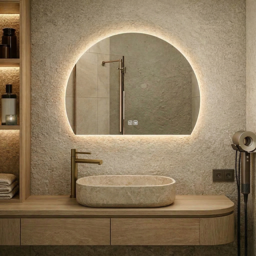 PHOTRA Frameless Irregular Custom LED Mirror | 2026 Spring Vibe