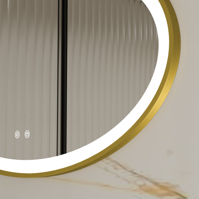 CRYSEA Oval Metal Gold Framed Custom LED Mirror