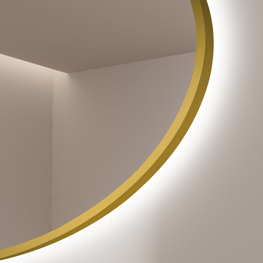RADIYA Oval Metal Gold Framed Custom LED Mirror