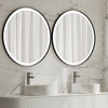 BRISIA Round Metal Black Framed Custom LED Mirror
