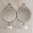 CLARYS Hanging Rod Round Metal Black Framed Custom LED Mirror