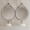 CLARYS Hanging Rod Round Metal Black Framed Custom LED Mirror