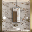 FAELIA Hanging Rod Rounded Metal Black Framed Custom LED Mirror