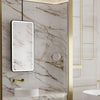 FAELIA Hanging Rod Rounded Metal Black Framed Custom LED Mirror