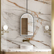 ELVIA Hanging Rod Arched Metal Black Framed Custom LED Mirror