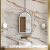ELVIA Hanging Rod Arched Metal Black Framed Custom LED Mirror