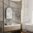 ELVIA Hanging Rod Arched Metal Black Framed Custom LED Mirror