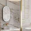 NOVAIS Hanging Rod Capsule Metal Black Framed Custom LED Mirror