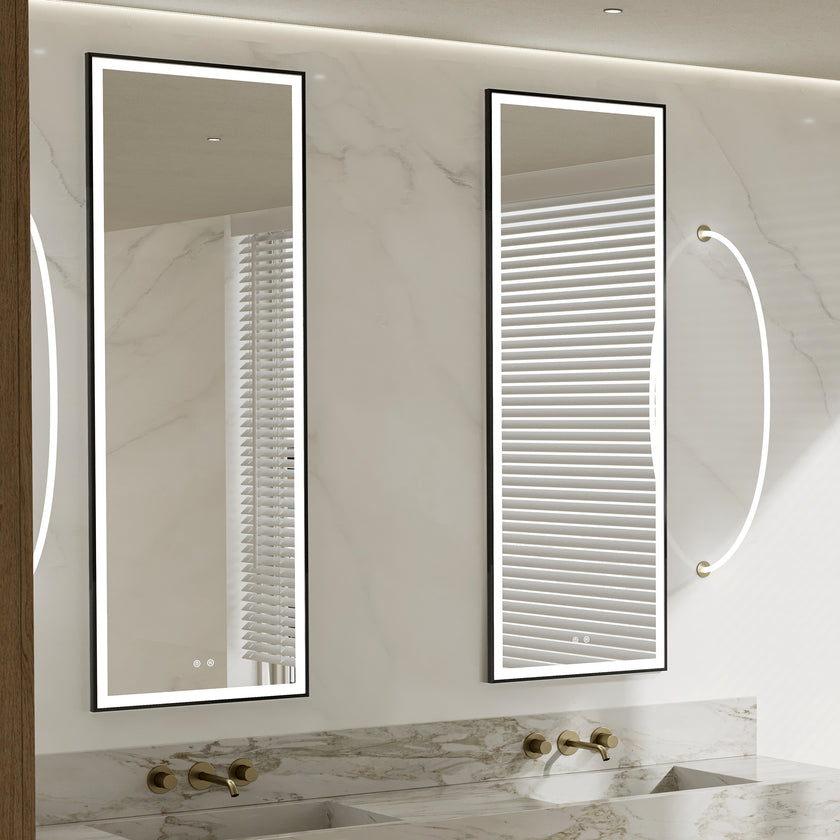 RAYLUX Rectangular Metal Black Framed Custom LED Mirror