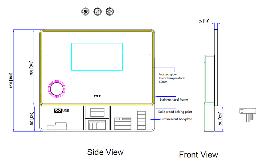 ALTA Rounded Frameless Custom Sliding LED Medicine Cabinet