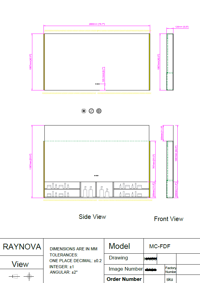 ZIA Rectangular Frameless Custom Sliding LED Medicine Cabinet