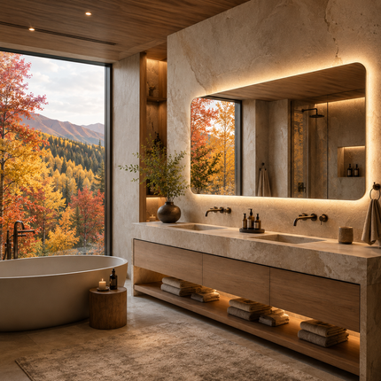 TAHOE Rounded Frameless Custom LED Mirror with Backlit