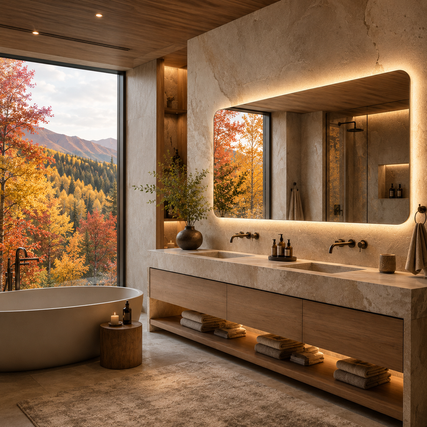 TAHOE Rounded Frameless Custom LED Mirror with Backlit