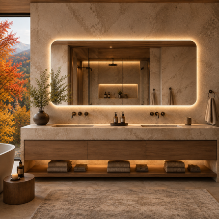 TAHOE Rounded Frameless Custom LED Mirror with Backlit