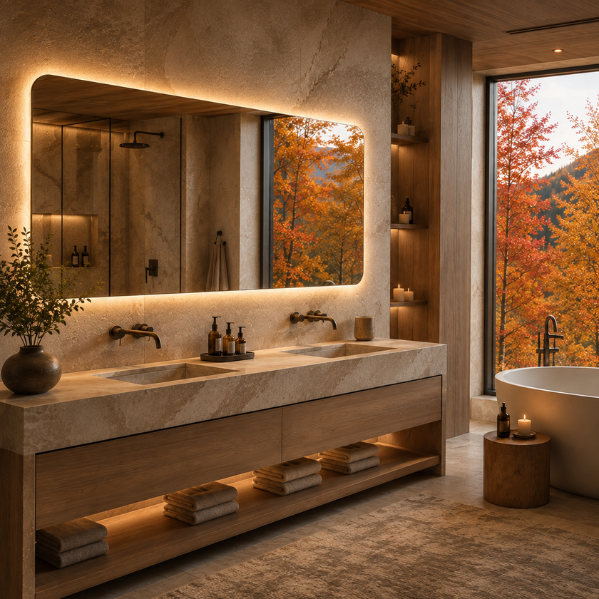 TAHOE Rounded Frameless Custom LED Mirror with Backlit