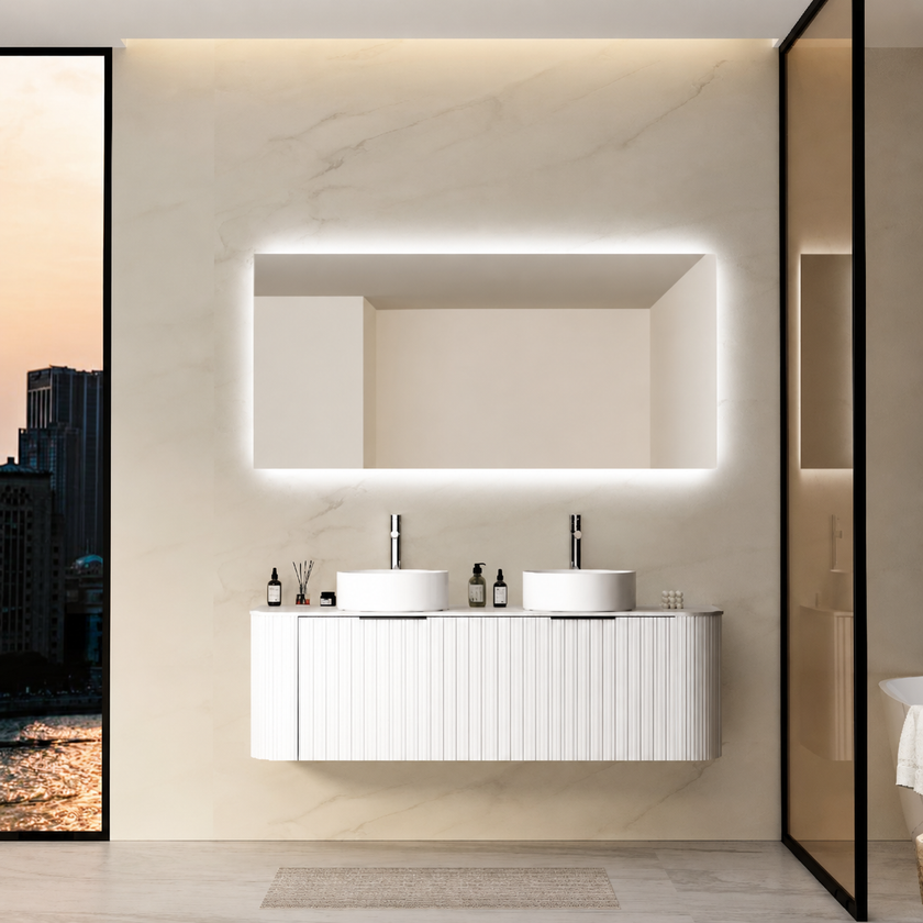 Rectangular Frameless Custom LED Mirror with Backlight – Builder’s Choice