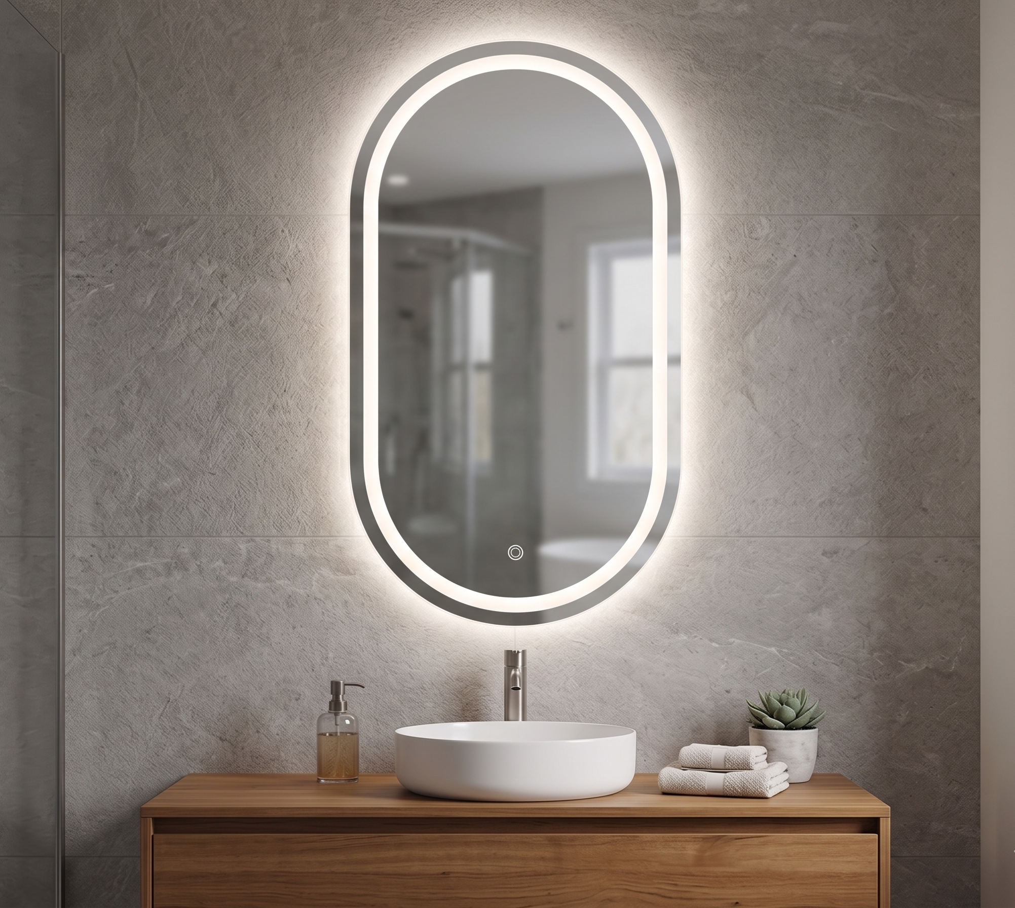 Capsule Frameless Double side LED Mirror